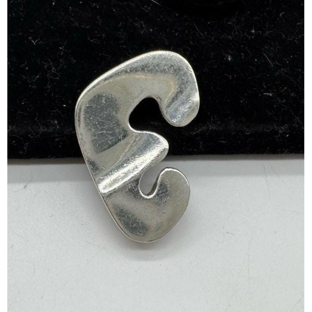KORET Designer Vintage Sterling Silver 925 Modernist Letter "E" Initial Pendant